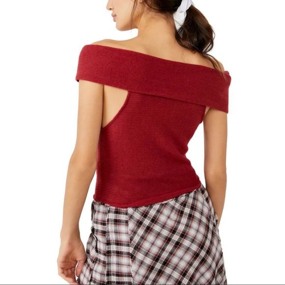 FREE PEOPLE Cutie Off the Shoulder Crop Top - Picture 2 of 8